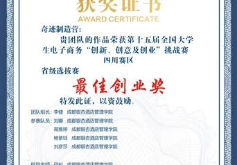 第十五届全国大学生电子商务“创新、创意及_最佳创业奖