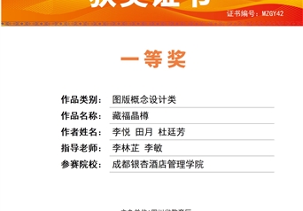 四川省大学生民族工艺美术创意设计大赛一等奖